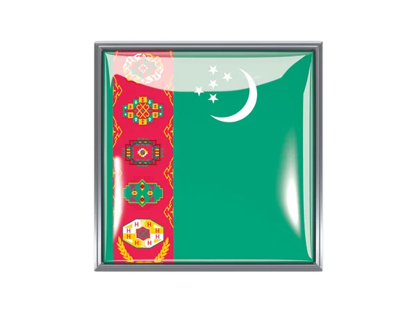 Square icon with flag of turkmenistan — Stock Photo, Image