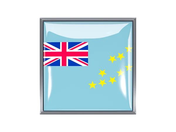 Tuvalu bayrağı ile kare simgesi — Stok fotoğraf