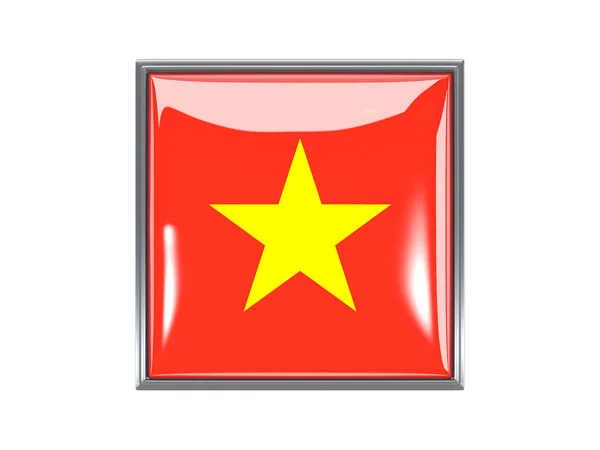 Ícone quadrado com bandeira de vietnam — Fotografia de Stock