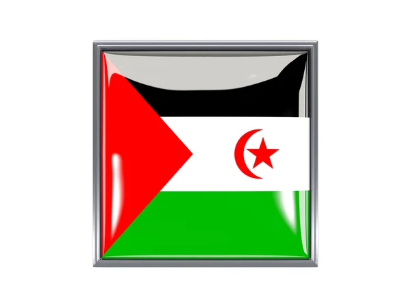 Négyzet alakú ikon a zászló Nyugat-Szahara — Stock Fotó