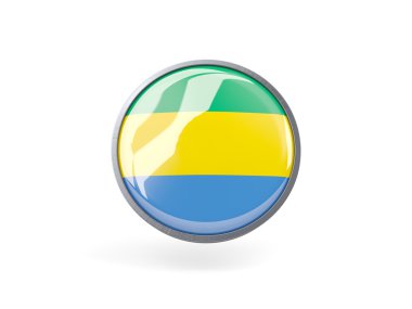 Gabon Cumhuriyeti bayrağı ile yuvarlak simge