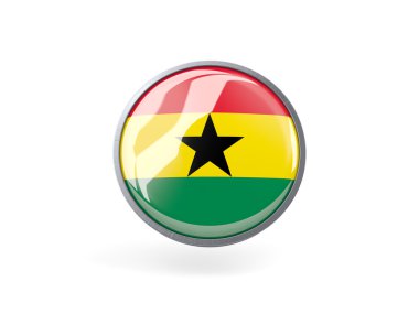 Gana bayrağı ile yuvarlak simge