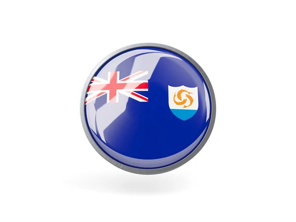 Icona rotonda con bandiera di anguilla — Foto Stock