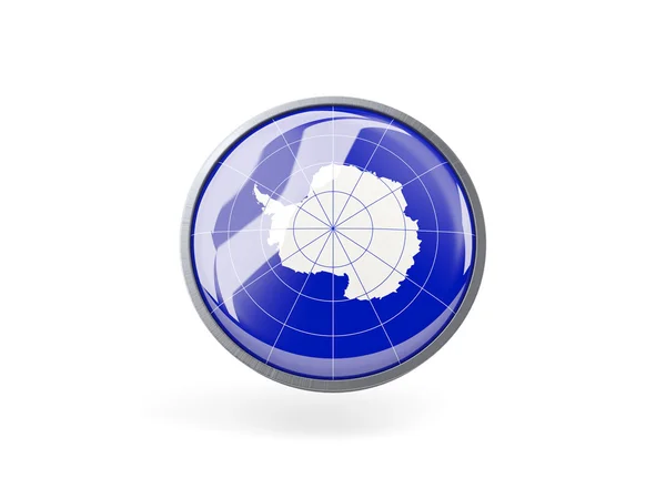 Icône ronde avec drapeau de l'antarctique — Photo