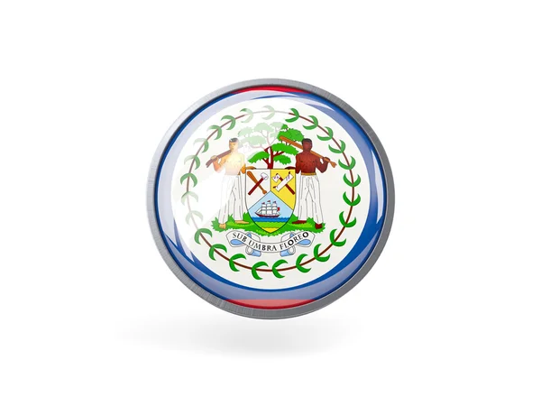 Ícone redondo com bandeira de Belize — Fotografia de Stock