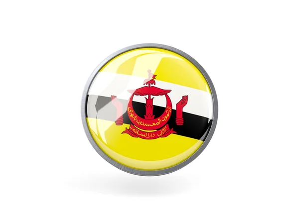 Ícone redondo com bandeira de brunei — Fotografia de Stock