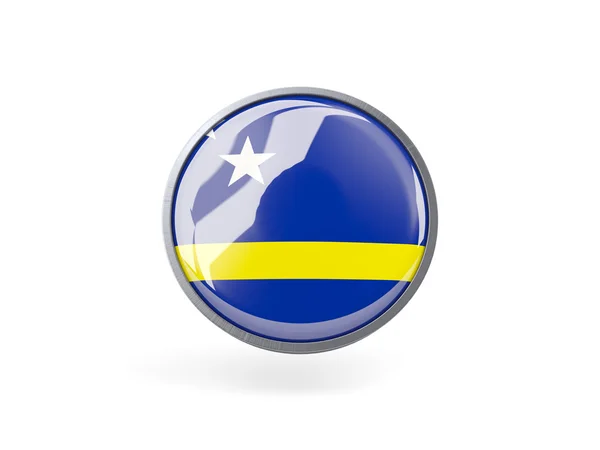 Ronde pictogram met de vlag van Curaçao — Stockfoto