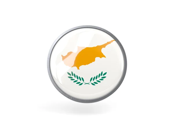 Icono redondo con bandera de cyprus —  Fotos de Stock