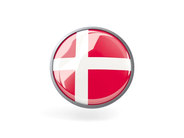 Icono redondo con bandera de denmark —  Fotos de Stock