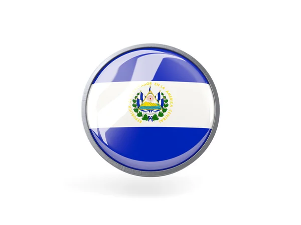 Icône ronde avec drapeau de el salvador — Photo