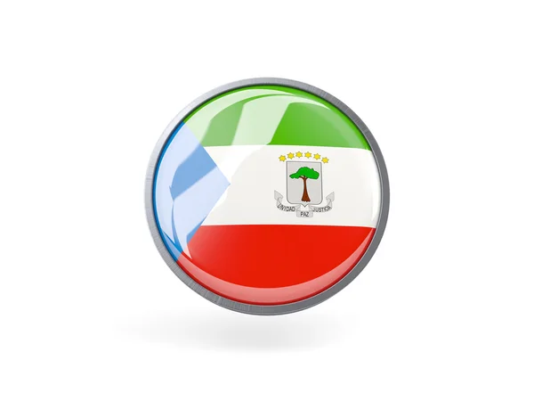 赤道ギニアの国旗と丸いアイコン — ストック写真
