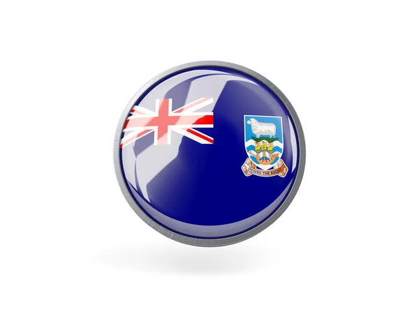 Runde Ikone mit Flagge der Falklandinseln — Stockfoto