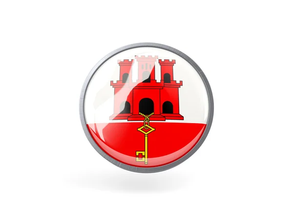 Round icon with flag of gibraltar — Stock Photo, Image