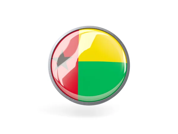 Runda ikonen med guinea Bissaus flagga — Stockfoto