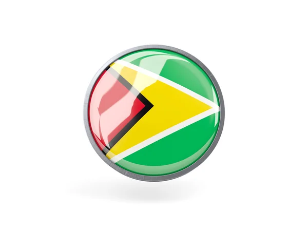 Icono redondo con bandera de Guyana —  Fotos de Stock