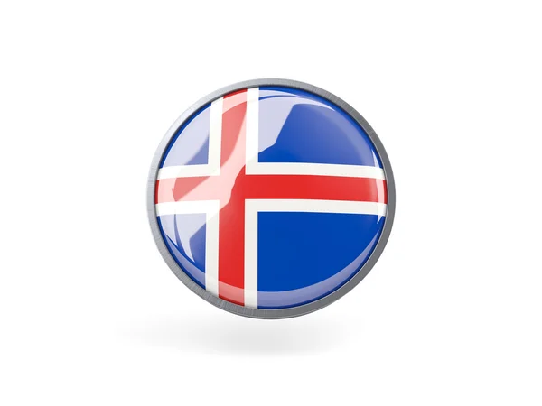 Icono redondo con bandera de iceland —  Fotos de Stock