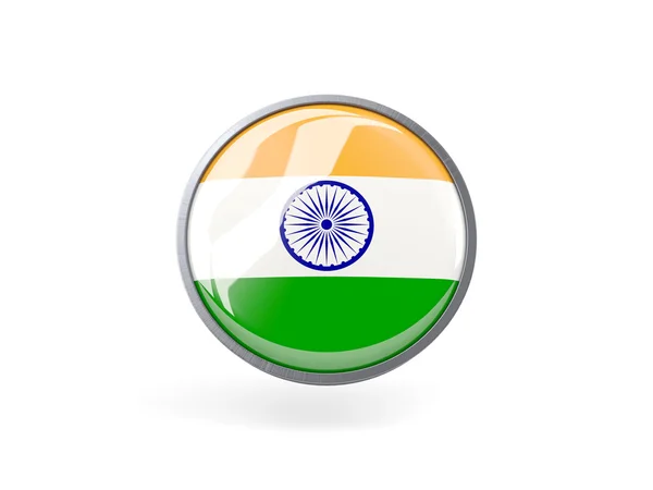 Round icon with flag of india — Stock Photo, Image