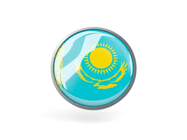 Ronde pictogram met de vlag van Kazachstan — Stockfoto