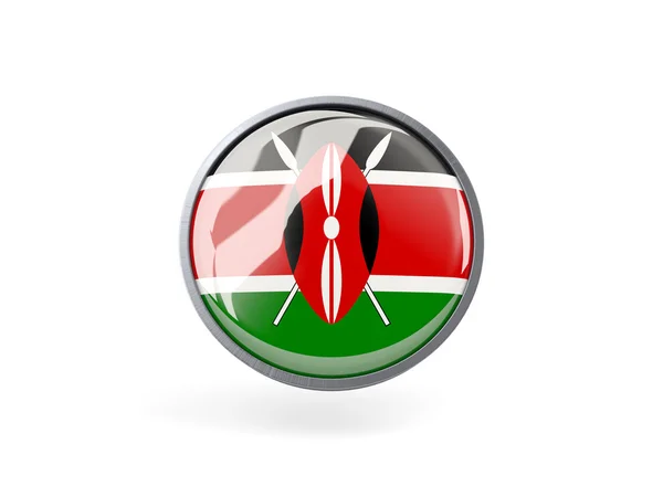 Icono redondo con bandera de kenya — Foto de Stock