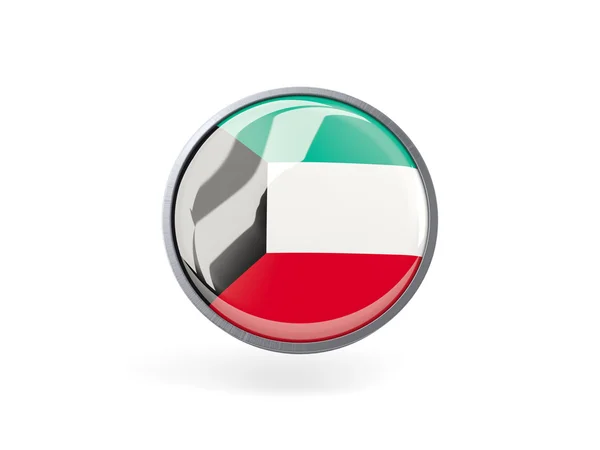 クウェートの国旗と丸いアイコン — ストック写真