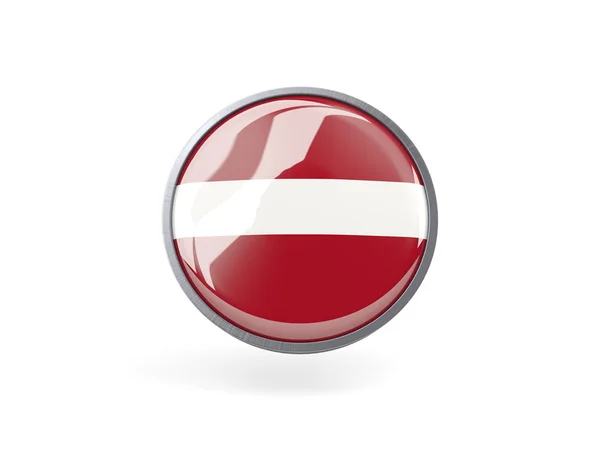 Kulatá ikona s vlajkou Lotyšska — Stock fotografie