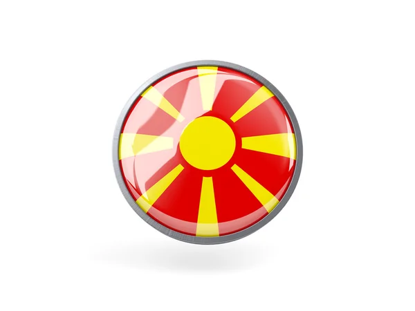 Runda ikonen med flagga Makedonien — Stockfoto