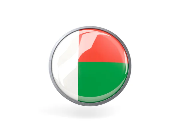 Madagaskar bayrağı ile yuvarlak simge — Stok fotoğraf