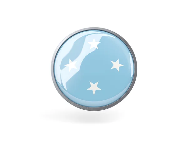 Kulatá ikona s Vlajka Mikronésie — Stock fotografie
