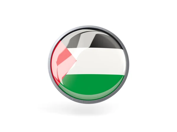 Icono redondo con bandera de territorio palestino — Foto de Stock