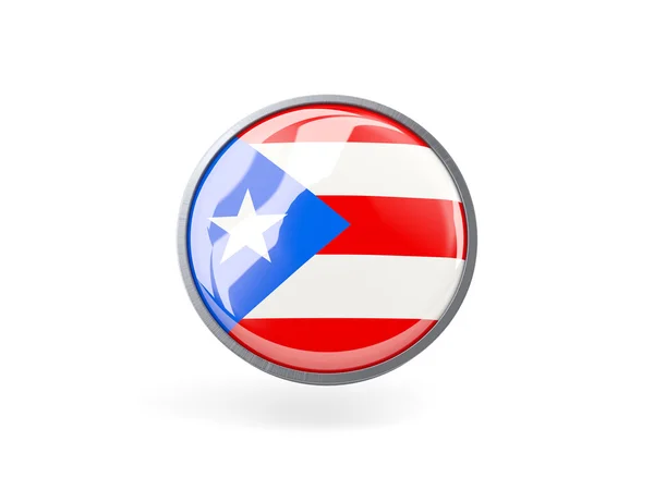 Ronde pictogram met de vlag van puerto rico — Stockfoto