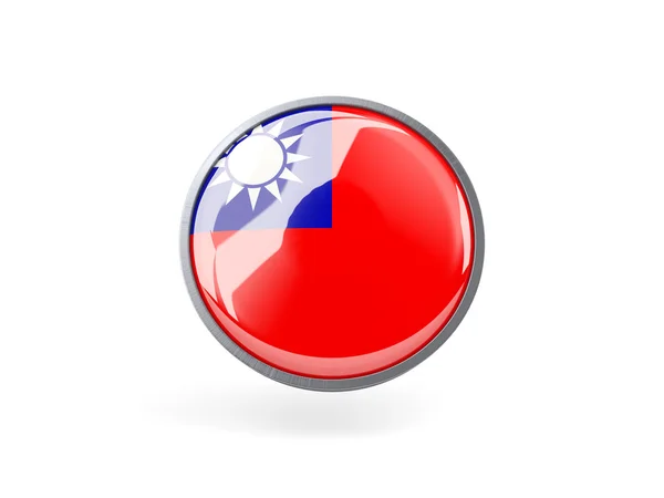 Round icon with flag of republic of china — Stock Photo, Image