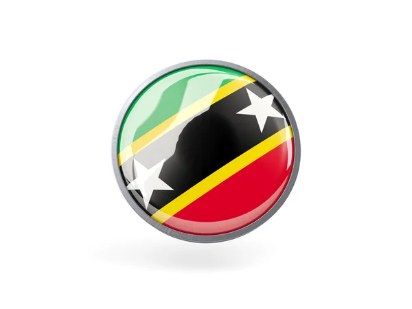 Icône ronde avec drapeau de Saint Kitts et Névis — Photo