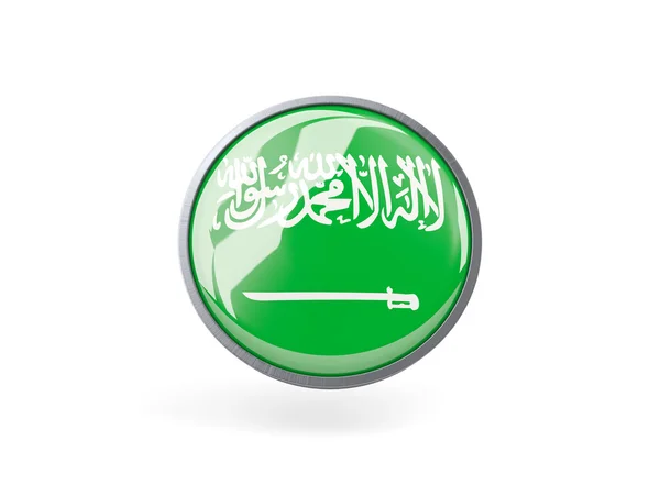 Ronde pictogram met de vlag van Saoedi-Arabië — Stockfoto