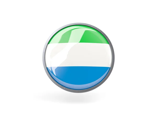 与塞拉利昂国旗的圆形图标 — 图库照片
