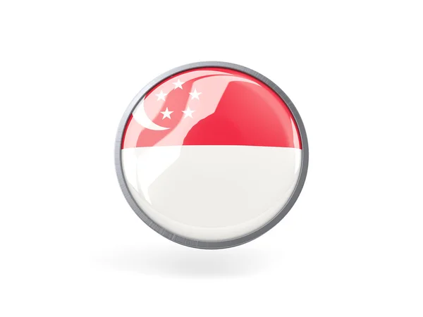 Круглая иконка с флагом Сингапура — стоковое фото