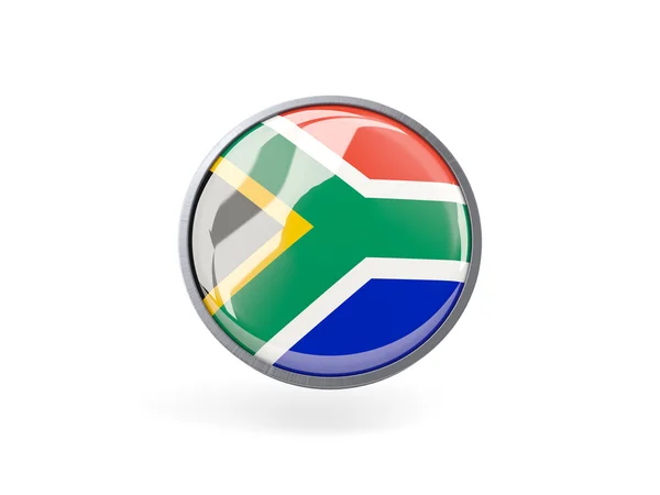 Icône ronde avec drapeau d'Afrique du Sud — Photo
