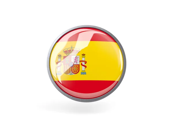 Круглая иконка с флагом Испании — стоковое фото