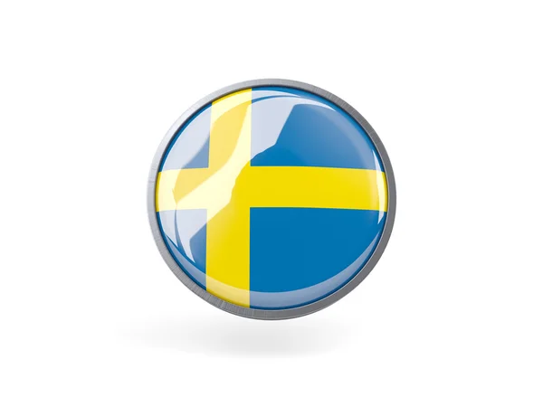 Round icon with flag of sweden — Stock Photo, Image