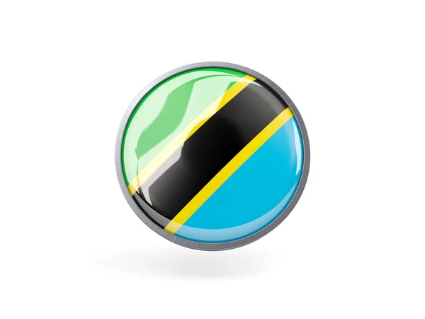 Round icon with flag of tanzania — Stock Photo, Image