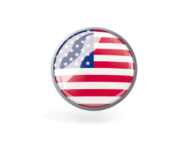 Amerika Birleşik Devletleri bayrağı ile yuvarlak simge