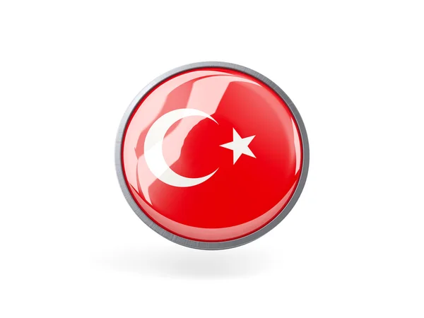 Kerek ikon Törökország zászlaja — Stock Fotó