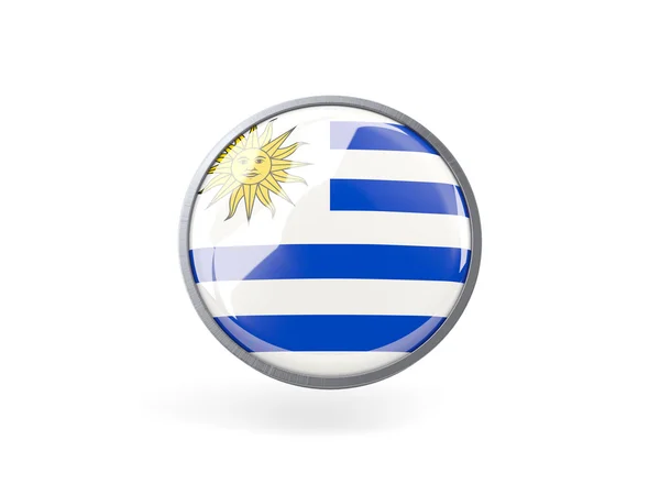 Okrągła ikona z flaga Urugwaju — Zdjęcie stockowe