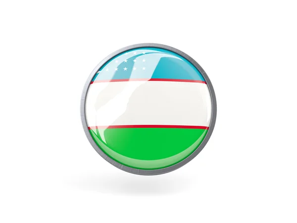ウズベキスタンの旗と丸いアイコン — ストック写真