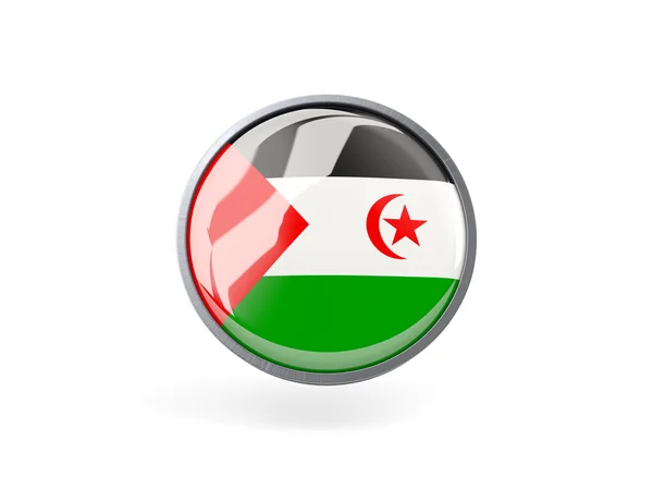 Round icon with flag of western sahara — Stock Photo, Image