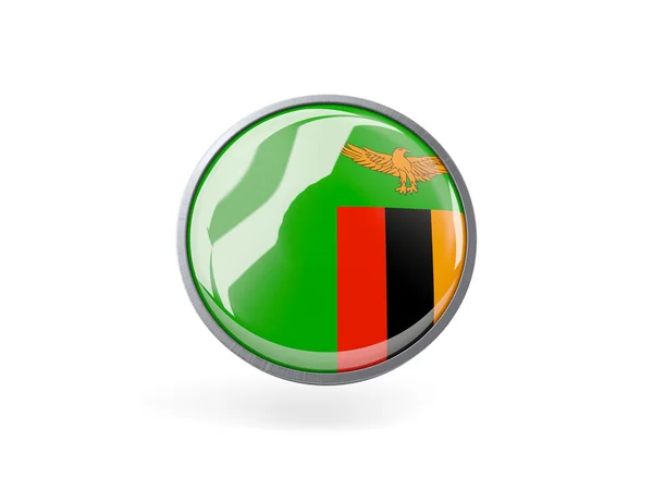 ザンビアの国旗と丸いアイコン — ストック写真