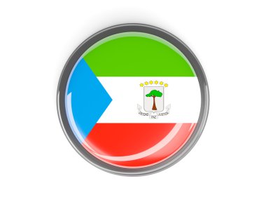 Yuvarlak düğmesi ile Ekvator Ginesi Cumhuriyeti bayrağı