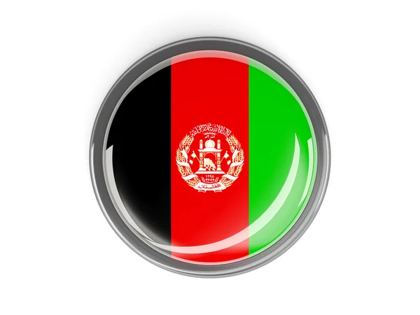 Ronde knop met vlag van afghanistan — Stockfoto