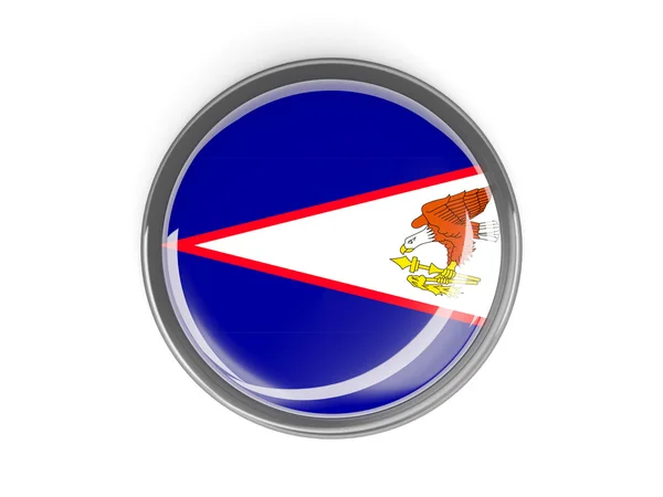Round button with flag of american samoa — Stock Photo, Image