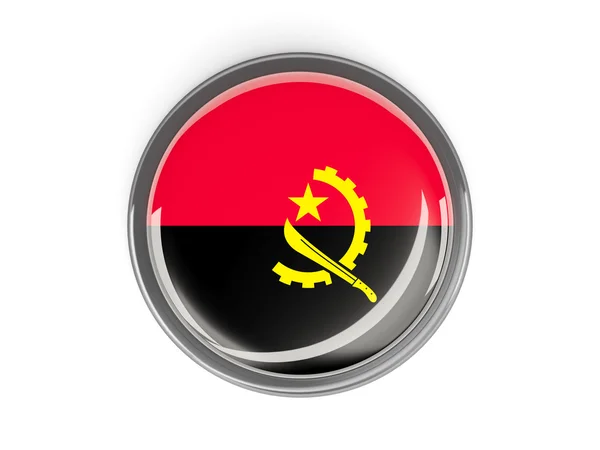 Bouton rond avec drapeau de l'Angola — Photo