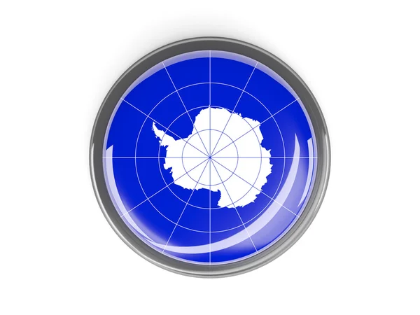 Круглая кнопка с флагом антарктики — стоковое фото